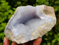 Natural Blue Lace Agate Geode Specimens x 4 From Nsanje, Malawi
