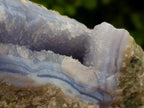 Natural Blue Lace Agate Geode Specimens x 4 From Nsanje, Malawi