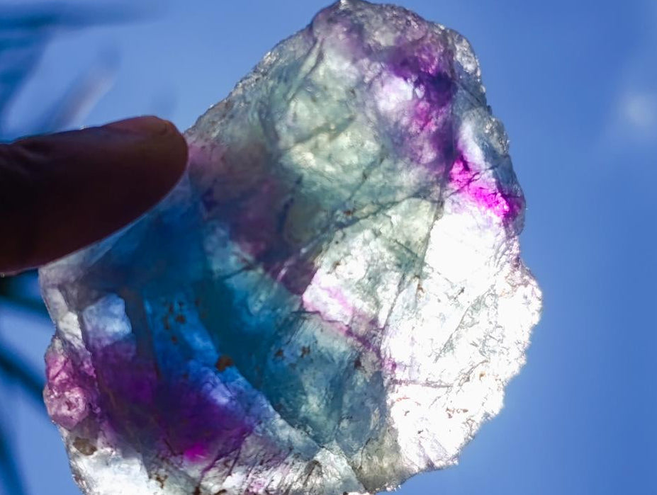 Natural Watermelon Fluorite Cobbed Specimens x 12 From Uis, Namibia