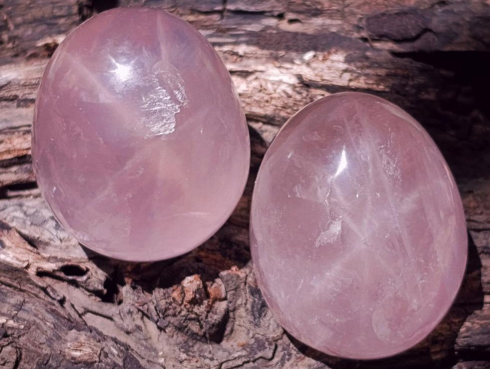 Polished Gemmy Star Rose Quartz Eggs x 12 From Madagascar