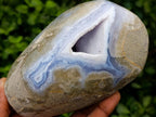 Polished Blue Lace Agate Standing Free Form x 1 From Nsanje, Malawi