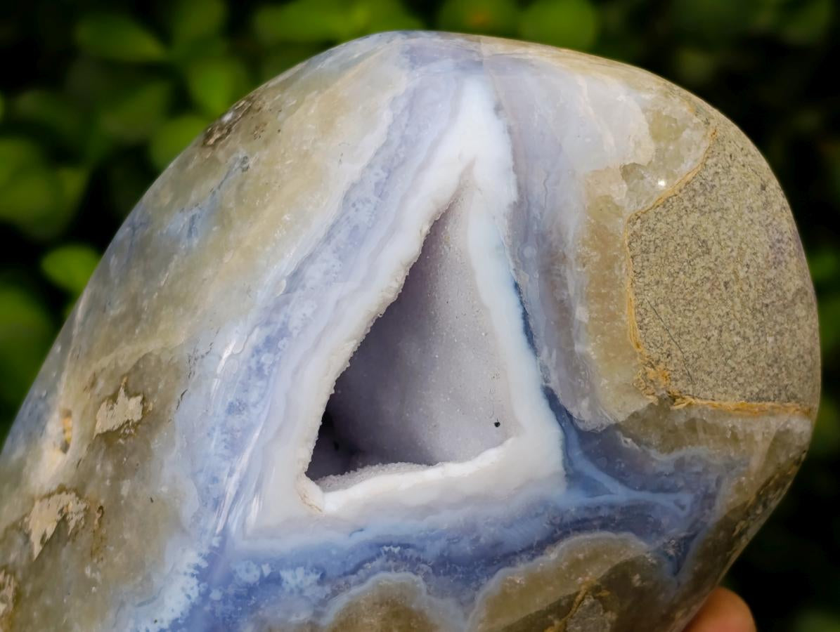 Polished Blue Lace Agate Standing Free Form x 1 From Nsanje, Malawi