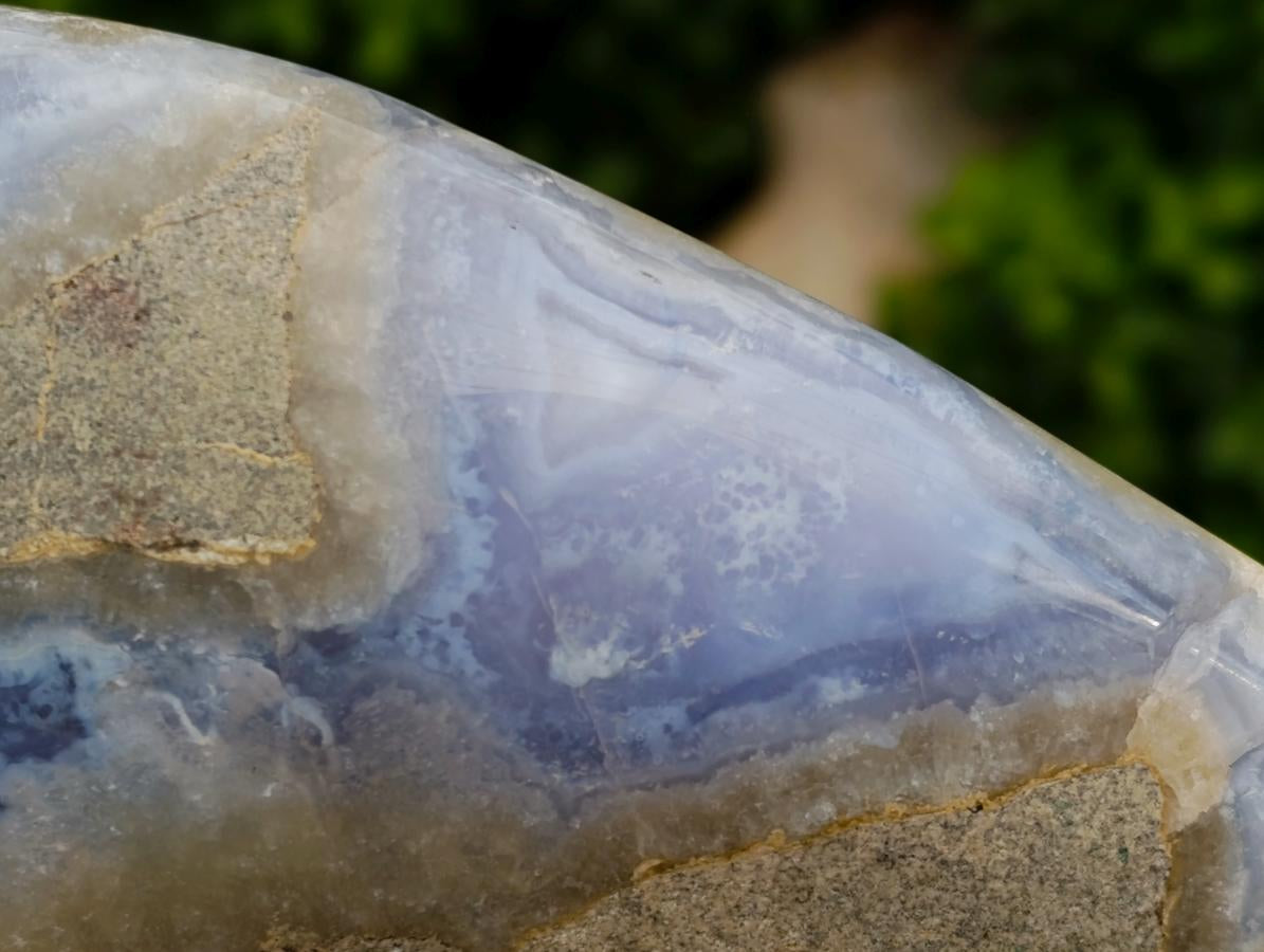 Polished Blue Lace Agate Standing Free Form x 1 From Nsanje, Malawi