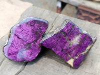 Polished Metallic Purpurite Slices x 6 From Erongo, Namibia