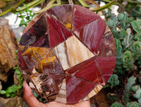 Hand Made Red Podocarpus Petrified Wood Conglomerate Plaques x 4 From Mahajanga, Madagascar