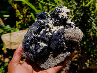 Natural Schorl Black Tourmaline with Hyalite Opal x 1 From Erongo, Namibia