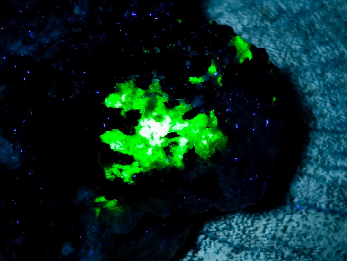 Natural Schorl Black Tourmaline with Hyalite Opal x 1 From Erongo, Namibia