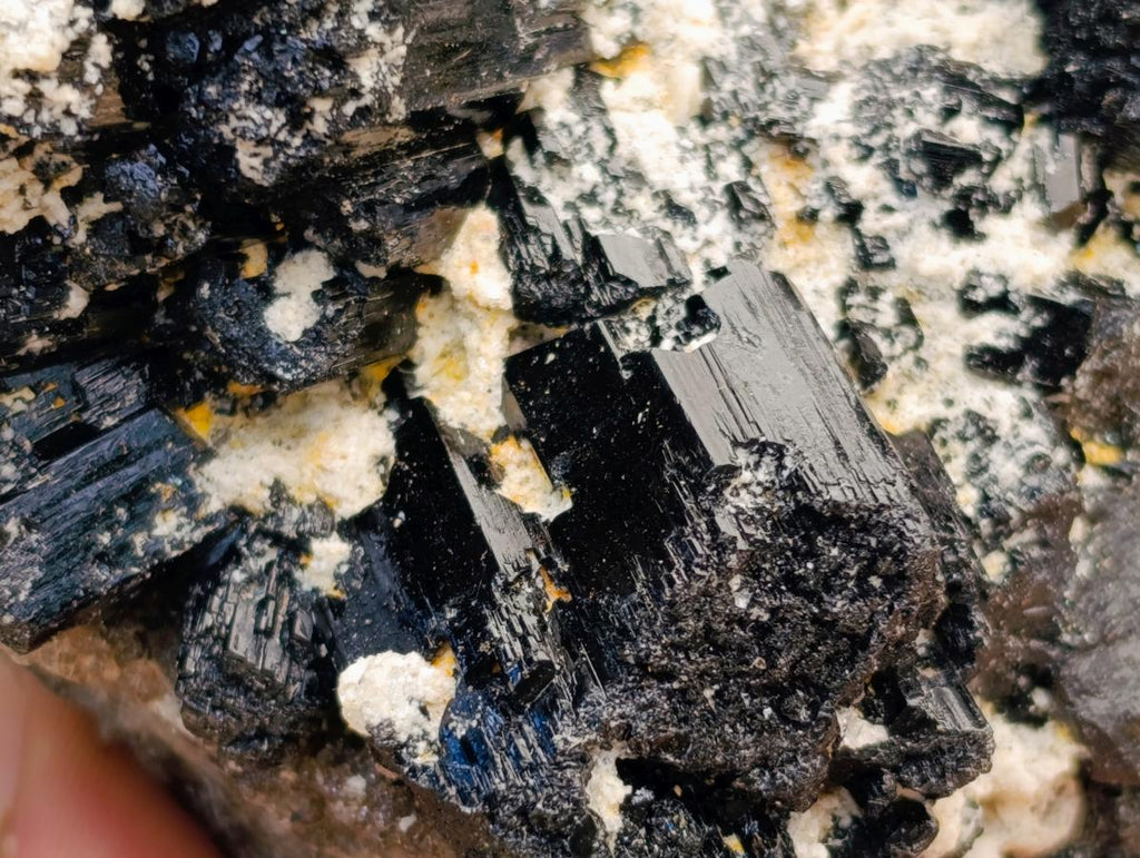 Natural Schorl Black Tourmaline with Hyalite Opal x 1 From Erongo, Namibia