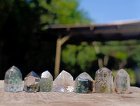 Polished Chlorite Quartz Moss Crystals x 70 From Mandoto, Madagascar