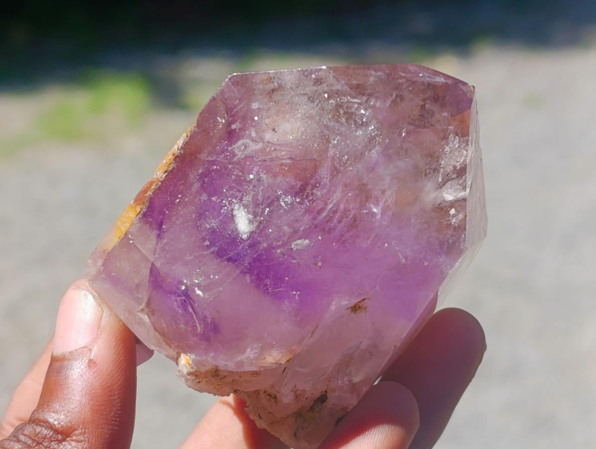 Polished Smokey Amethyst Window Crystals x 5 From Akansobe, Madagascar