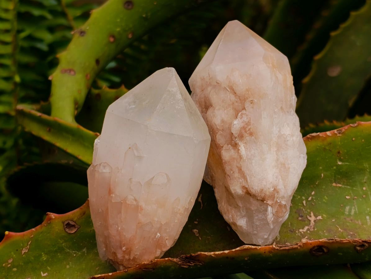 Natural Clear Cascading Quartz Crystal Clusters x 12 From Madagascar