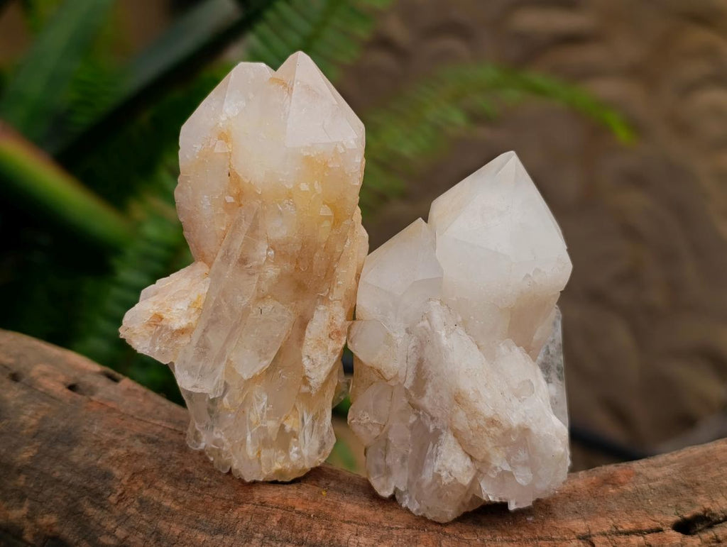 Natural Clear Cascading Quartz Crystal Clusters x 12 From Madagascar
