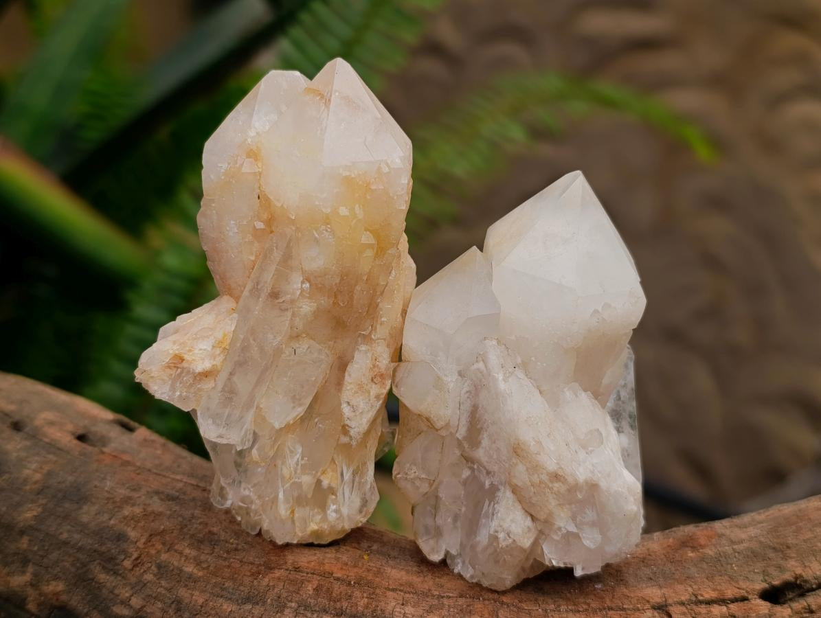 Natural Clear Cascading Quartz Crystal Clusters x 12 From Madagascar
