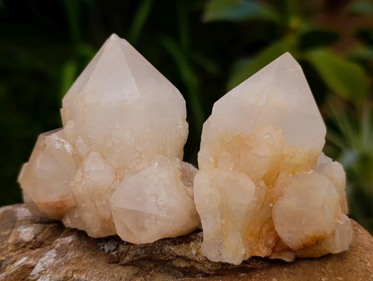 Natural Clear Cascading Quartz Crystal Clusters x 12 From Madagascar