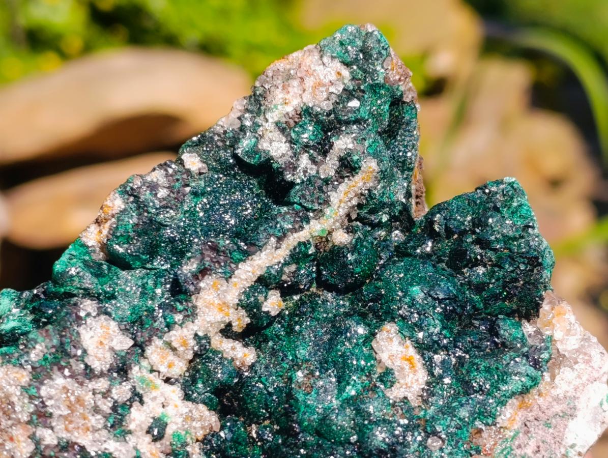 Natural Drusy Quartz Coated Ball Malachite On Dolomite Specimens x 2 From Mindingi Mine, Kambove, Congo