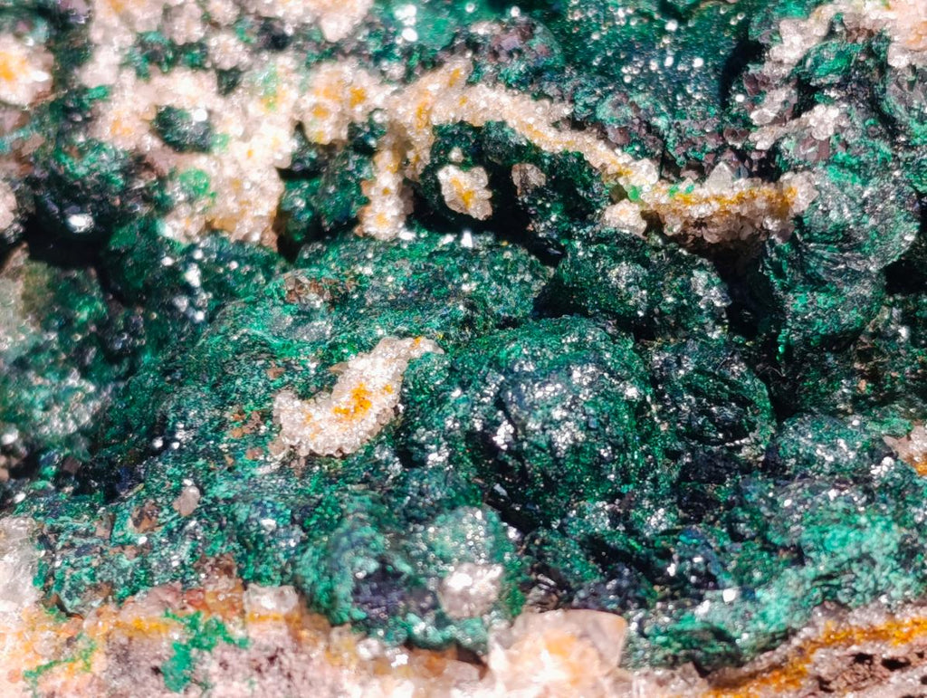 Natural Drusy Quartz Coated Ball Malachite On Dolomite Specimens x 2 From Mindingi Mine, Kambove, Congo
