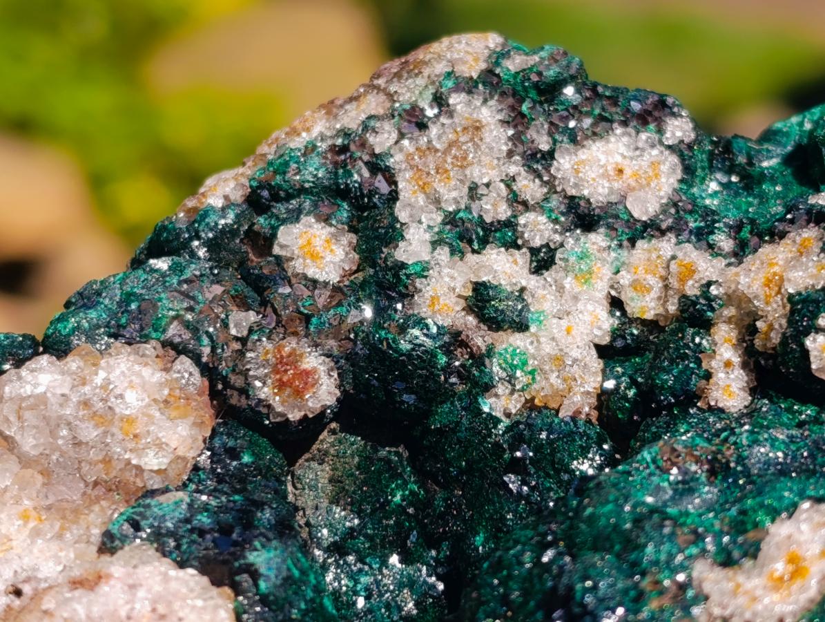 Natural Drusy Quartz Coated Ball Malachite On Dolomite Specimens x 2 From Mindingi Mine, Kambove, Congo