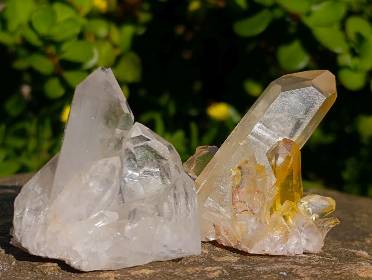 Natural Clear Quartz Clusters x 35 From Madagascar