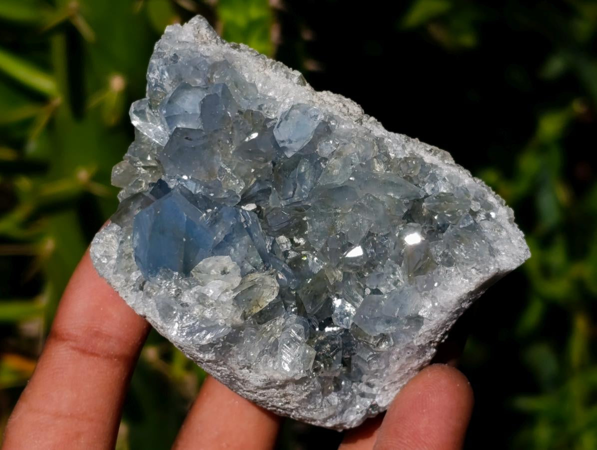 Natural Blue Celestite Specimens x 4 From Sakoany, Madagascar