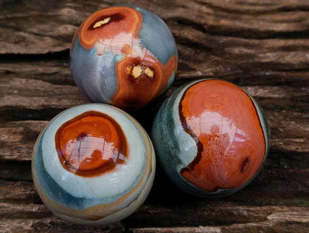 Polished Polychrome Jasper Spheres x 6 From NW Coast, Madagascar