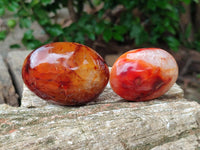 Polished Carnelian Agate Gemstone Galets x 12 From Madagascar