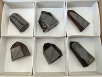 Polished Dark Morion Smokey Quartz Crystals x 6 From Madagascar