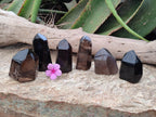 Polished Dark Morion Smokey Quartz Crystals x 6 From Madagascar