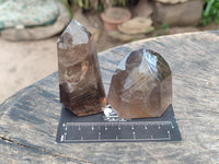 Polished Dark Morion Smokey Quartz Crystals x 6 From Madagascar