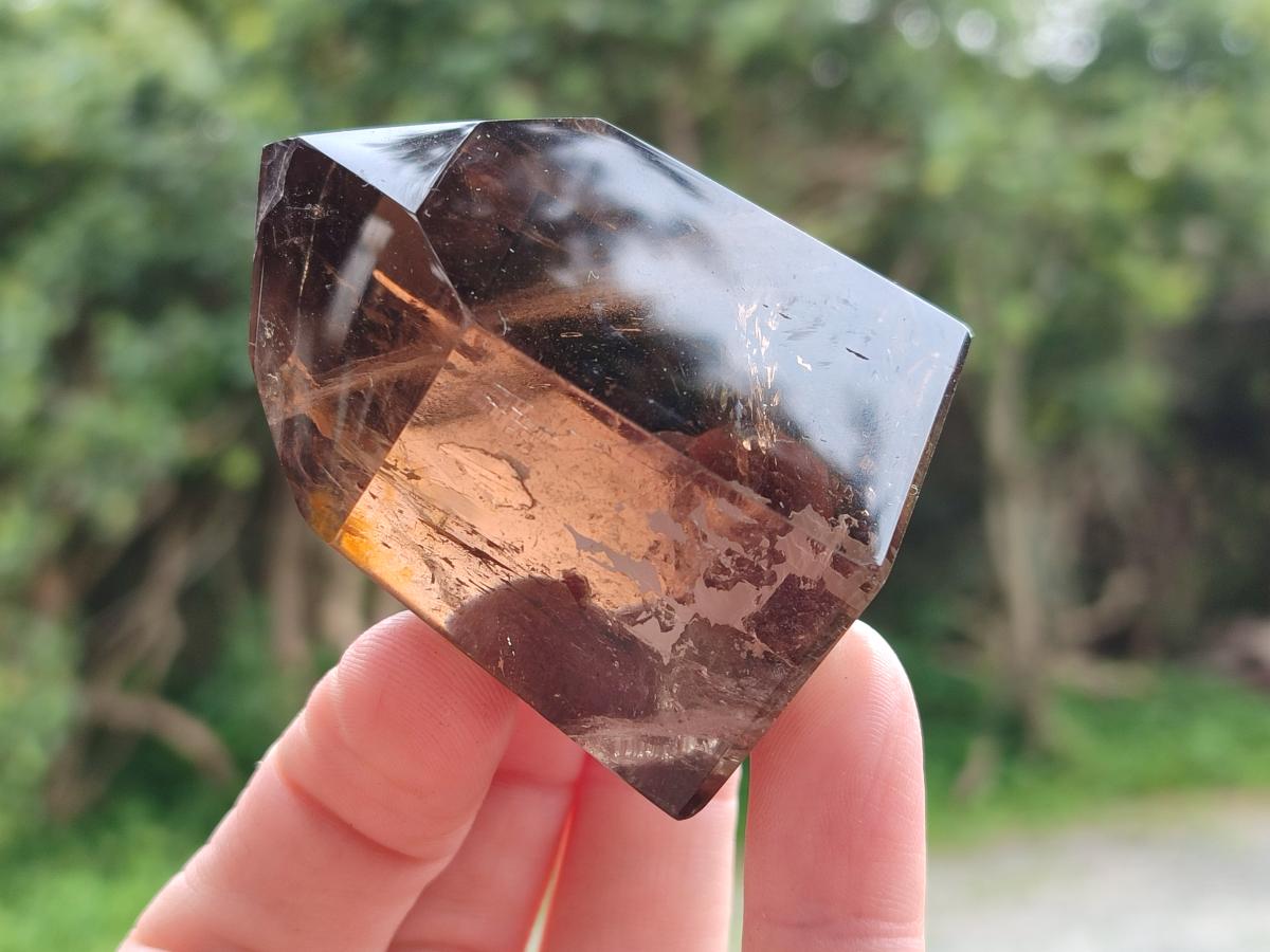 Polished Dark Morion Smokey Quartz Crystals x 6 From Madagascar