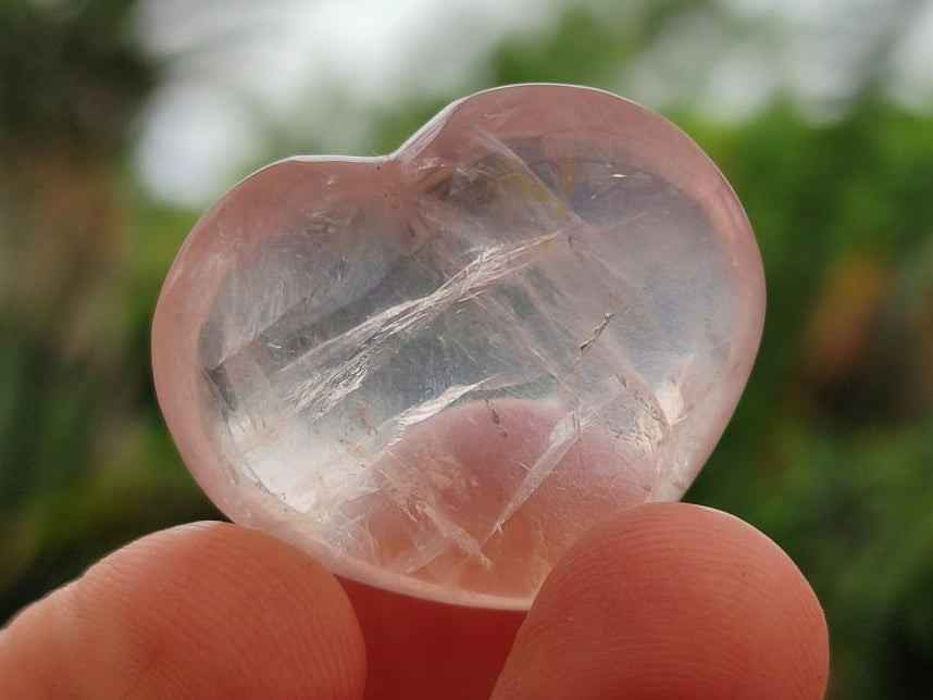 Polished Gemmy Star Rose Quartz Hearts x 35 From Ambatondrazaka, Madagascar