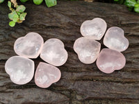 Polished Gemmy Star Rose Quartz Hearts x 35 From Ambatondrazaka, Madagascar