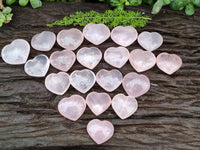Polished Gemmy Star Rose Quartz Hearts x 35 From Ambatondrazaka, Madagascar