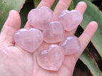 Polished Gemmy Star Rose Quartz Hearts x 35 From Ambatondrazaka, Madagascar