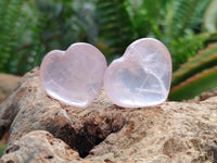 Polished Gemmy Star Rose Quartz Hearts x 35 From Ambatondrazaka, Madagascar