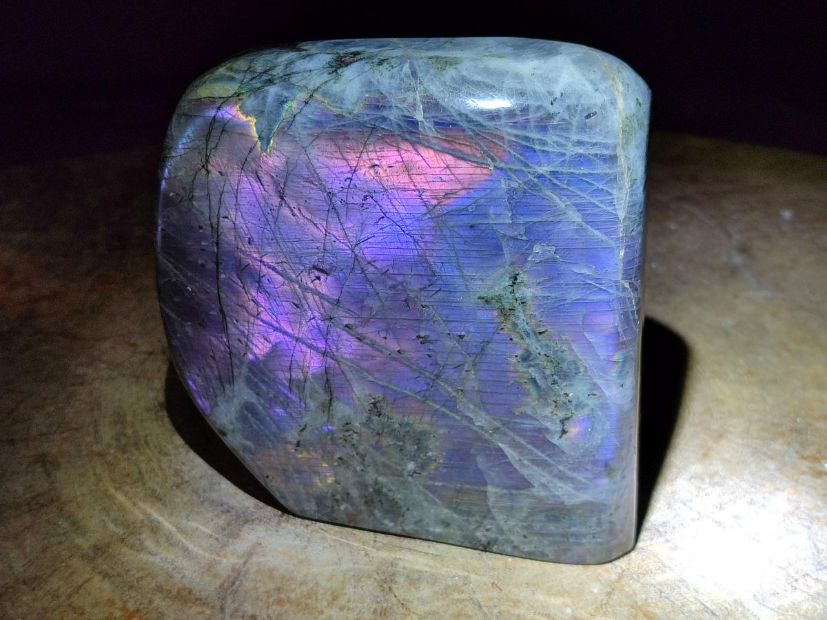 Polished Rare Purple Sunset Flash Labradorite Standing Free Forms x 1 From Madagascar