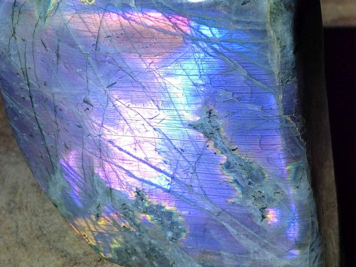 Polished Rare Purple Sunset Flash Labradorite Standing Free Forms x 1 From Madagascar