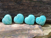 Polished Amazonite Mini Hearts x 20 From Madagascar