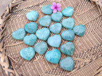 Polished Amazonite Mini Hearts x 20 From Madagascar