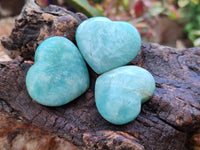 Polished Amazonite Mini Hearts x 20 From Madagascar