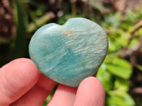 Polished Amazonite Mini Hearts x 20 From Madagascar