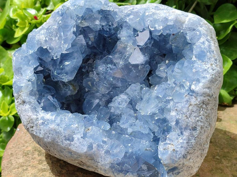 Natural Blue Celestite Geode Specimen x 1 From Sakoany, Madagascar - Toprock Gemstones and Minerals 