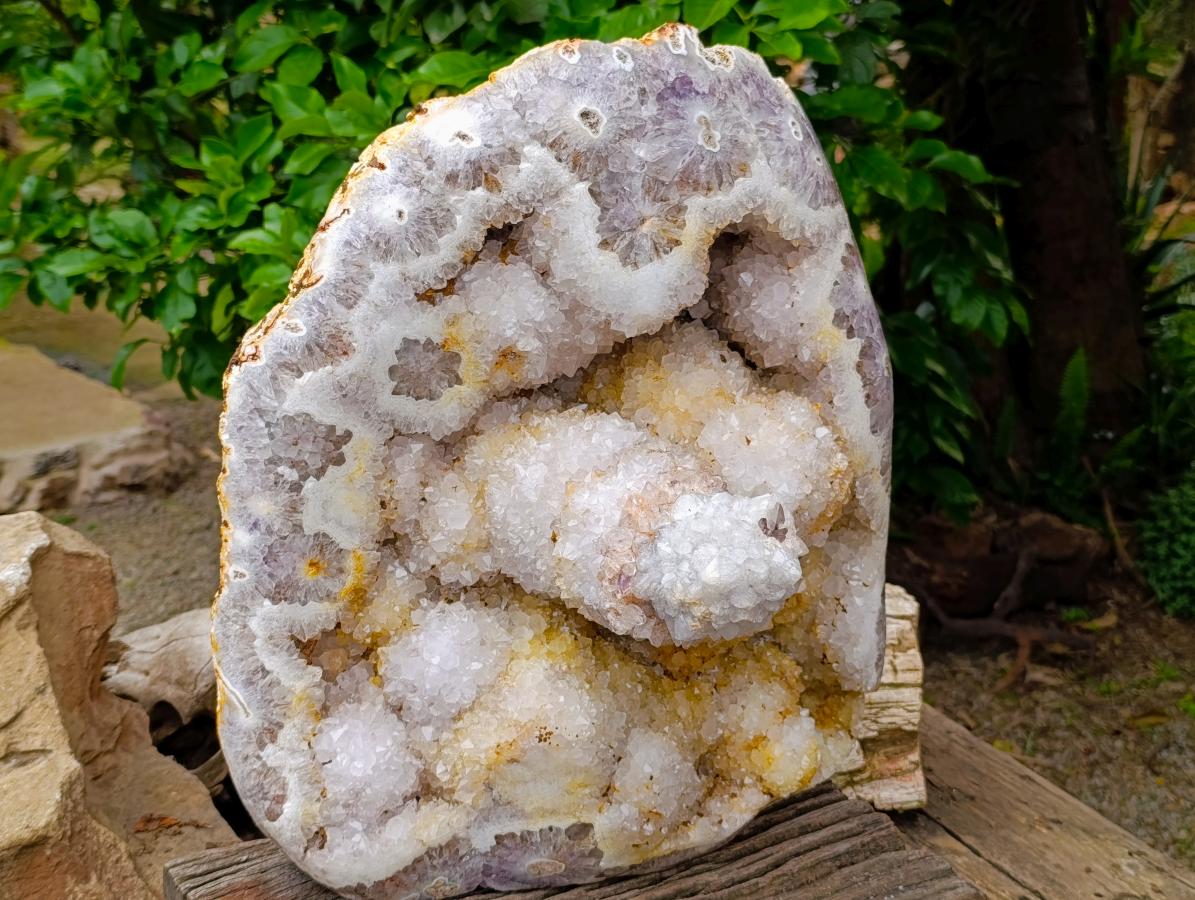 Polished XXL Agate Amethyst Stalagmitic Quartz Display Specimen x 1 From Madagascar