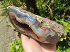Polished Banded Agate with Crystalline Geode x 1 From Maintirano, Madagascar
