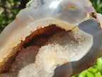 Polished Banded Agate with Crystalline Geode x 1 From Maintirano, Madagascar