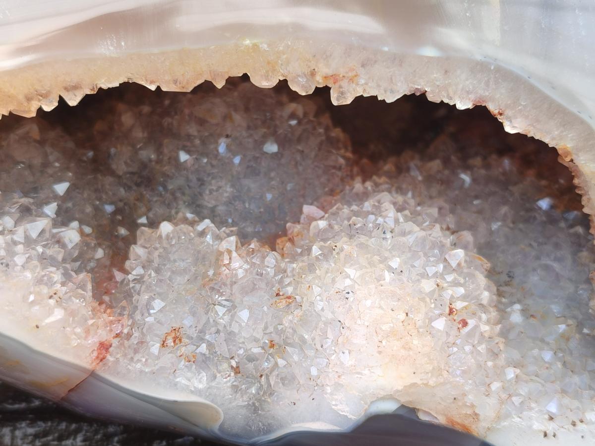 Polished Banded Agate with Crystalline Geode x 1 From Maintirano, Madagascar