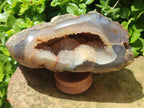 Polished Banded Agate with Crystalline Geode x 1 From Maintirano, Madagascar