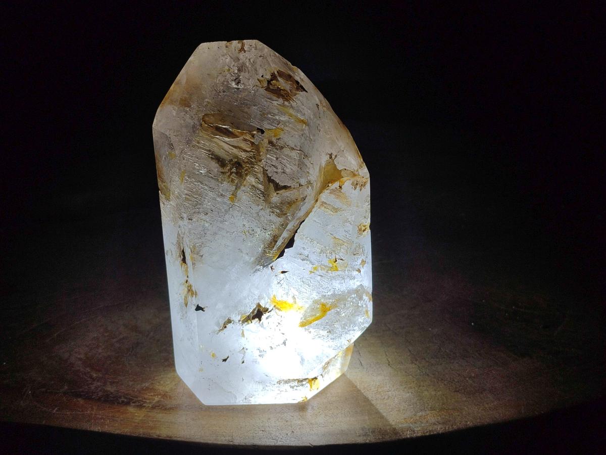 Polished Window Quartz Crystal x 1 From Akansobe Madagascar