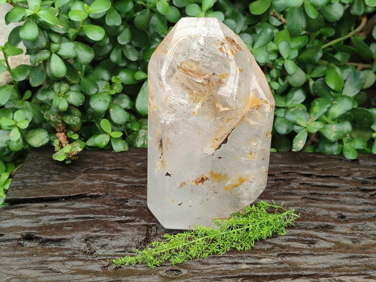 Polished Window Quartz Crystal x 1 From Akansobe Madagascar