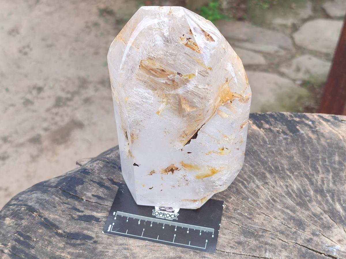 Polished Window Quartz Crystal x 1 From Akansobe Madagascar