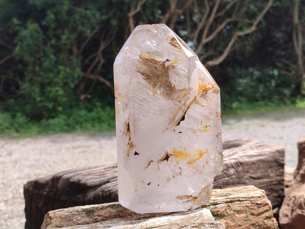 Polished Window Quartz Crystal x 1 From Akansobe Madagascar